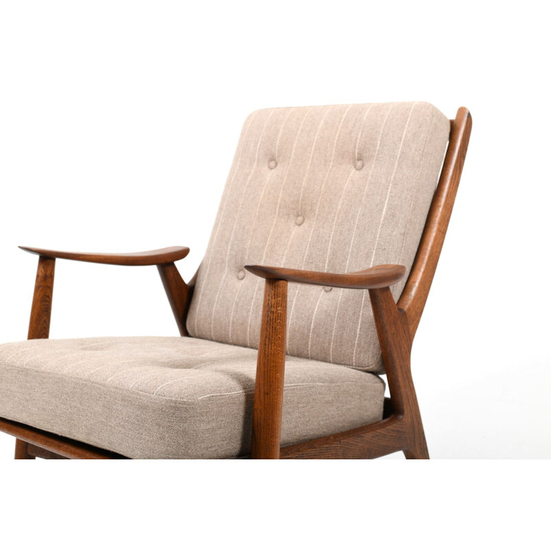 Oak danish vintage armchair, 1950s