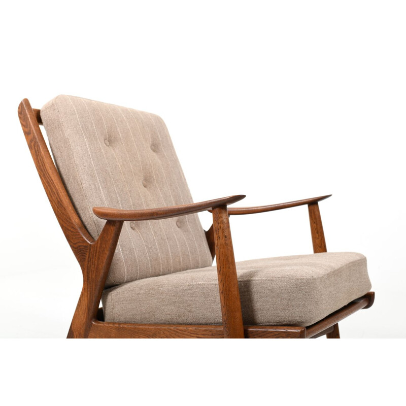 Oak danish vintage armchair, 1950s