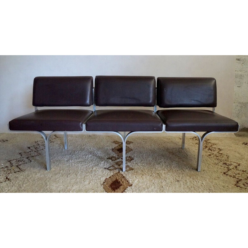 Black vintage bench by John Behringer, 1960s