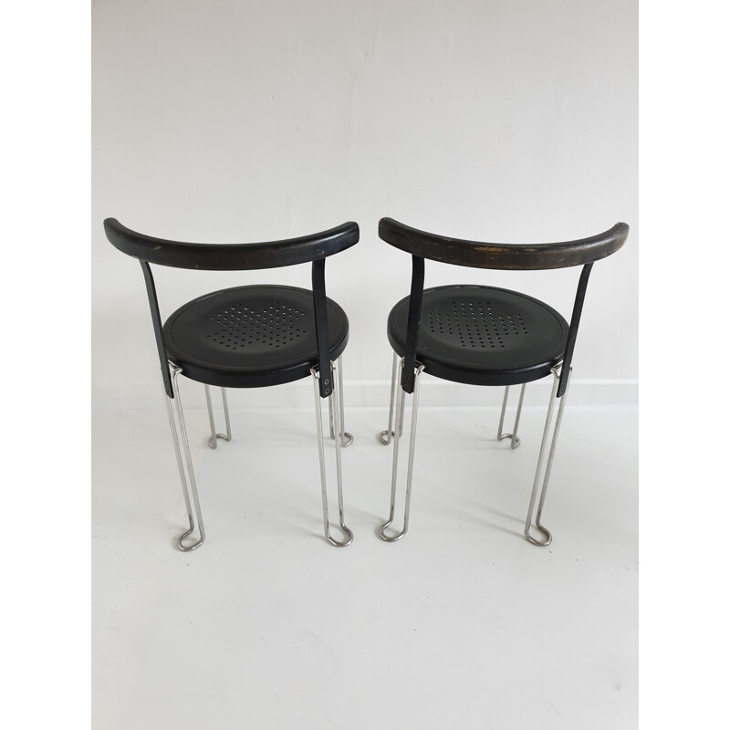 Set of 6 "B4" vintage stacking chairs by Börge Lindau & Bo Lindekrantz for Bla Station, 1980s