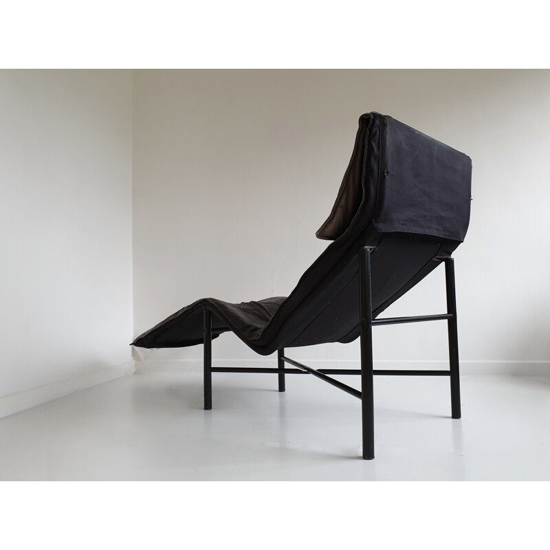 Brown leather vintage lounge chair by Tord Björklund for Ikea, 1980s