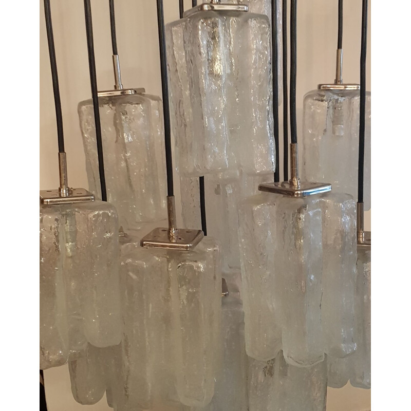 Lampadario vintage "Granada" in cubi di cristallo di Kalmar