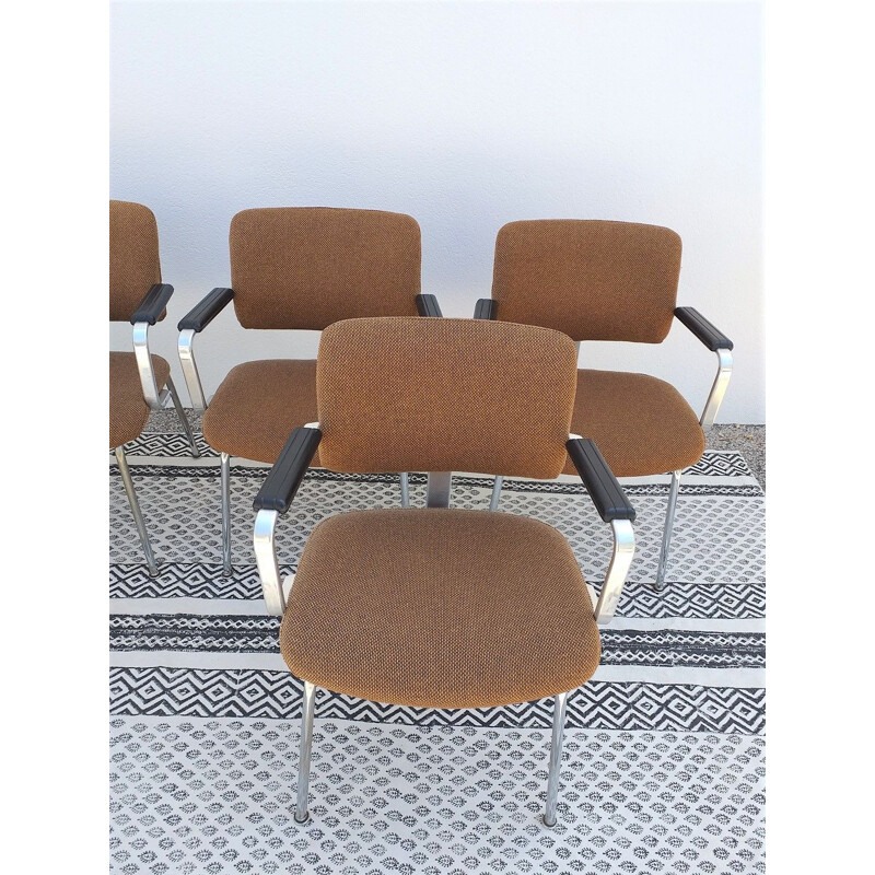 Set of 4 vintage arm chairs, 1970s