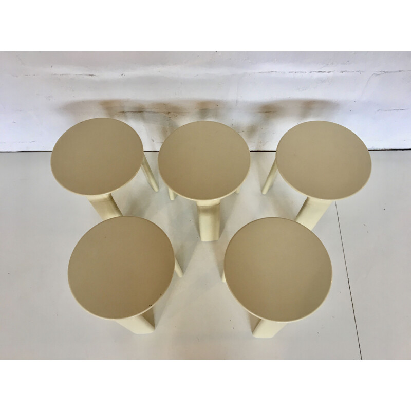 Set of 5 stools by Olaf Von Bohr for Gédy, Italy, 1970s