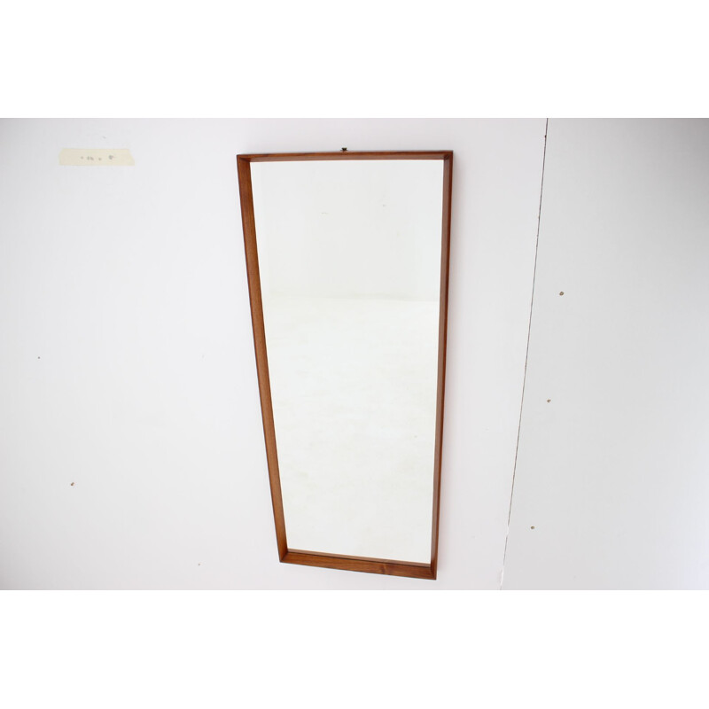 Danish teak rectangular vintage mirror, 1960s