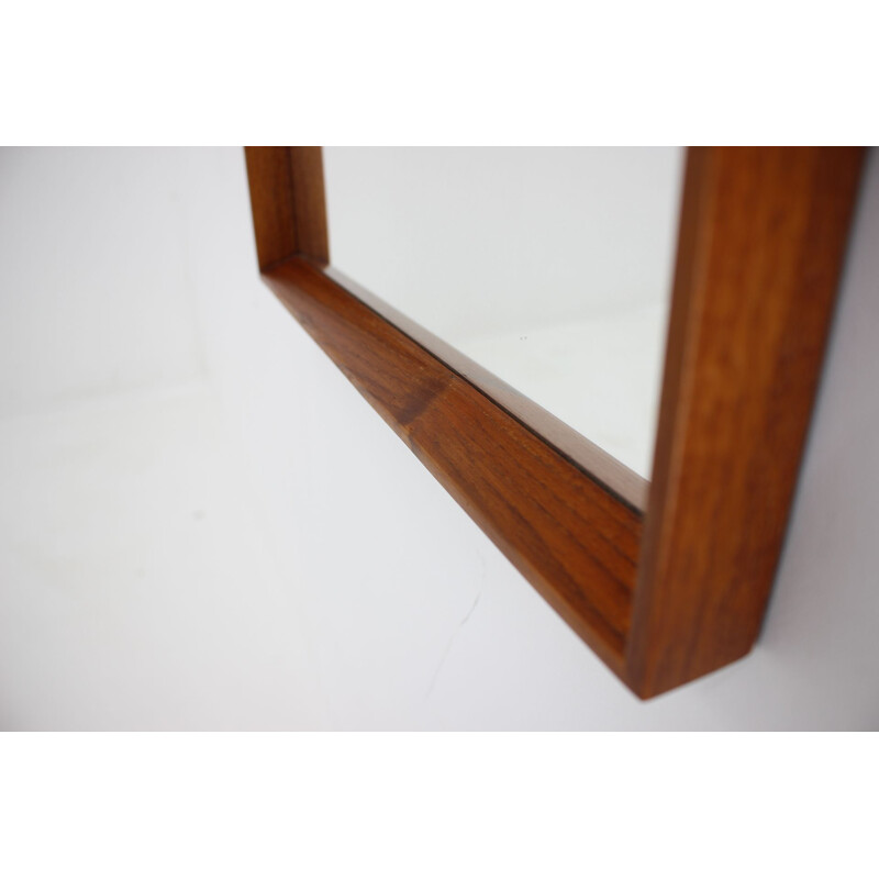 Danish teak rectangular vintage mirror, 1960s