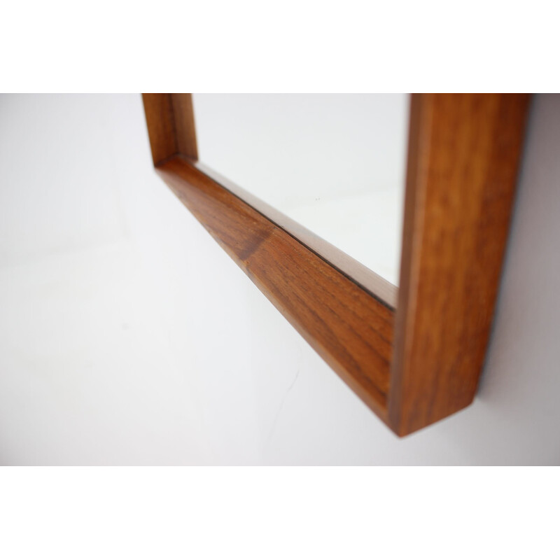 Danish teak rectangular vintage mirror, 1960s