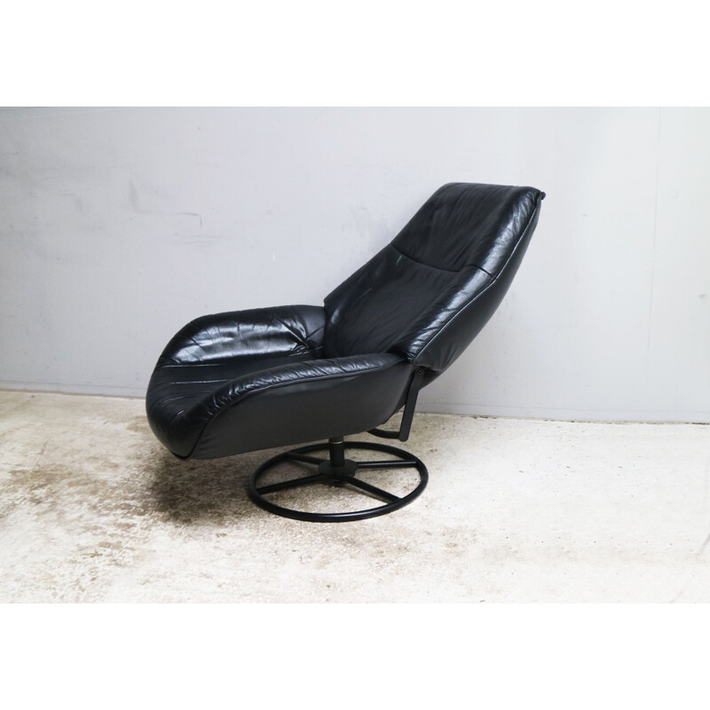 Vintage leather lounge chair by Kebe, Denmark, 1960s