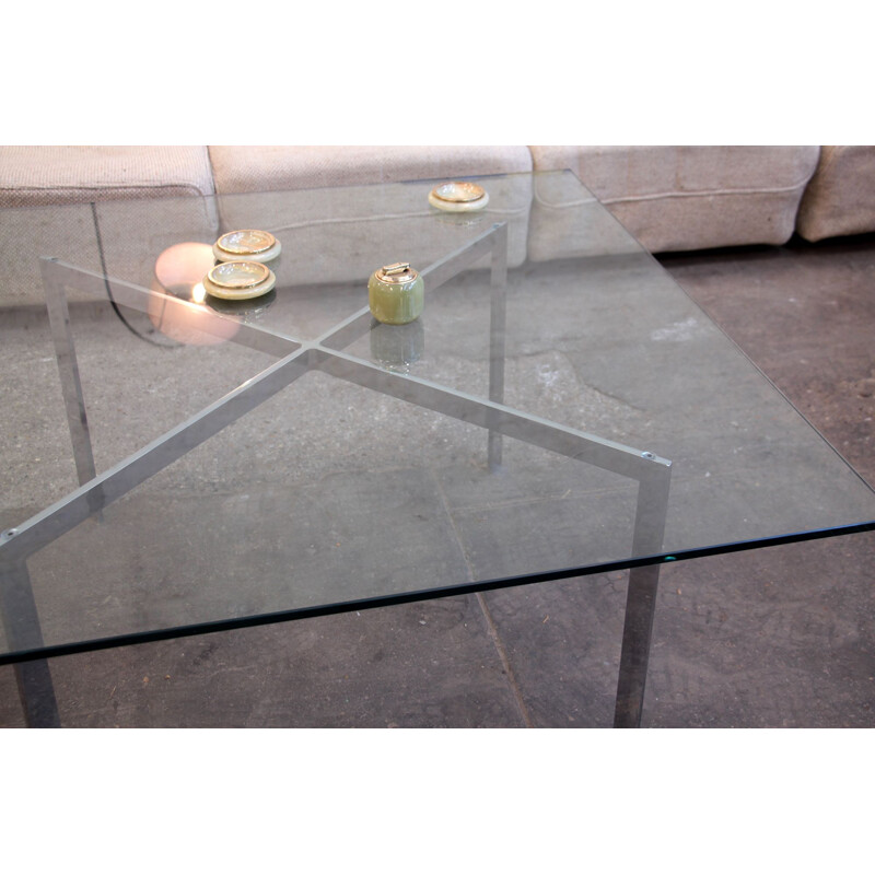 Vintage Barcelona coffee table by Mies Van der Rohe, Knoll publisher