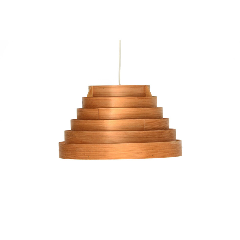 Vintage pine pendant light T454 "Buttle" by Hans-Agne Jakobsson for Ellysett AB, Sweden 1960s