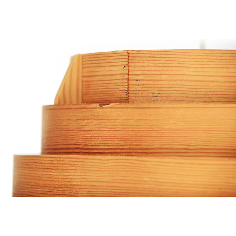 Vintage pine pendant light T454 "Buttle" by Hans-Agne Jakobsson for Ellysett AB, Sweden 1960s