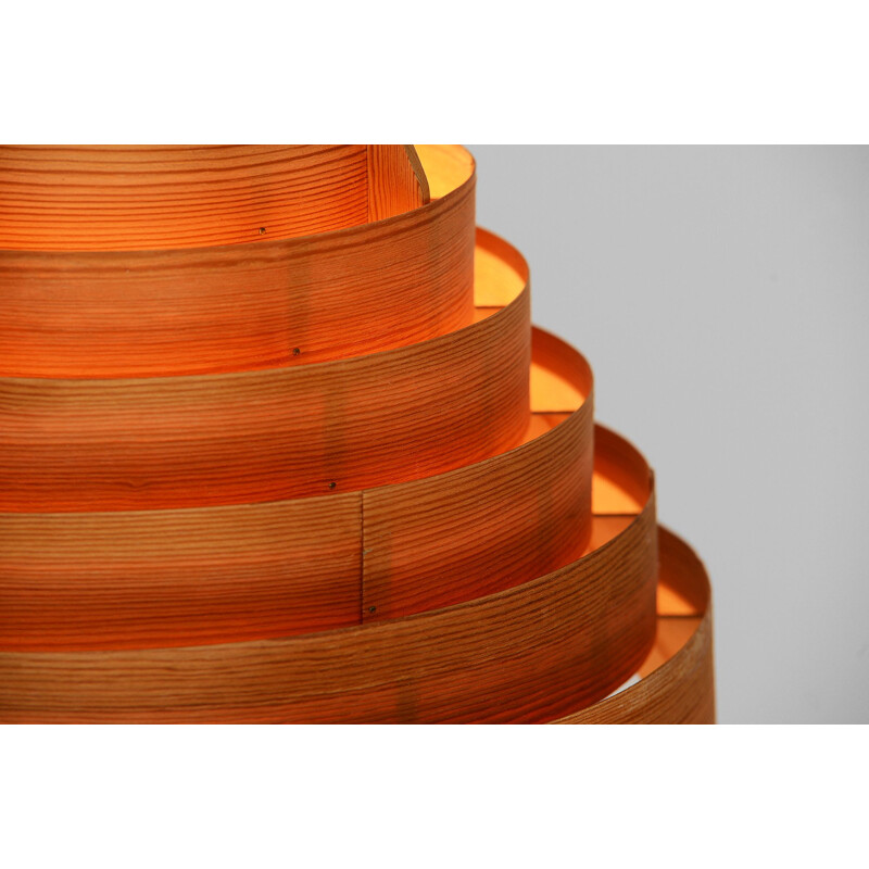 Vintage pine pendant light T454 "Buttle" by Hans-Agne Jakobsson for Ellysett AB, Sweden 1960s