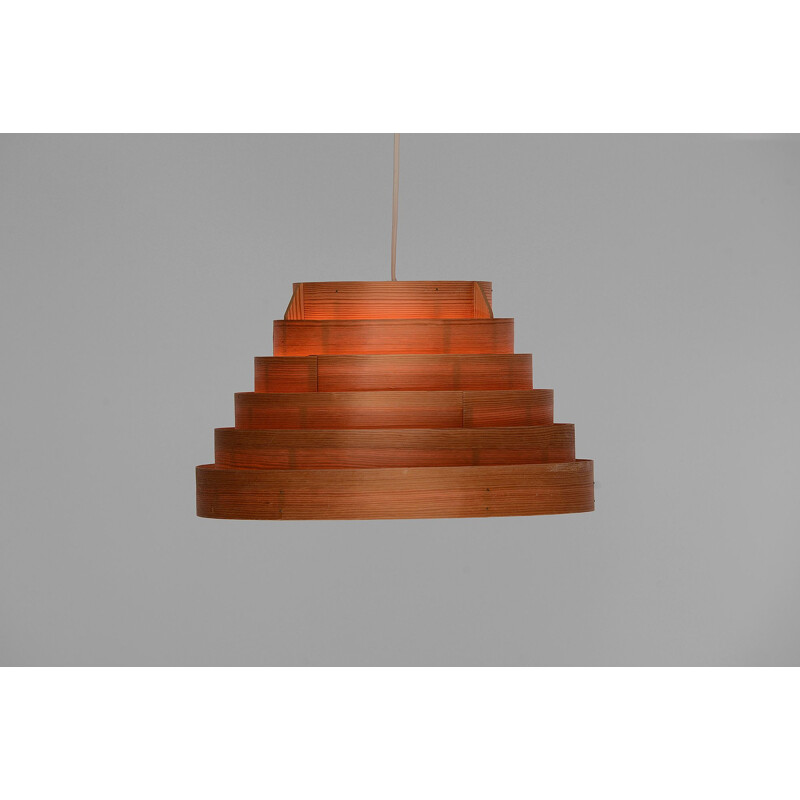 Vintage pine pendant light T454 "Buttle" by Hans-Agne Jakobsson for Ellysett AB, Sweden 1960s