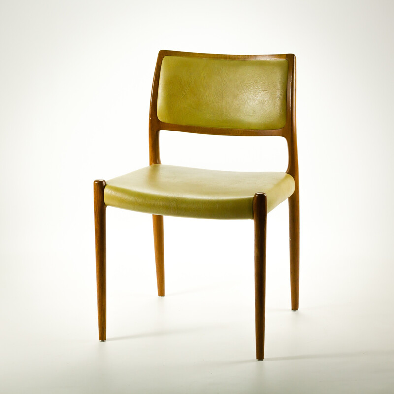 Pair of chairs in teak and leatherette, Niels Otto MOLLER - 1960s