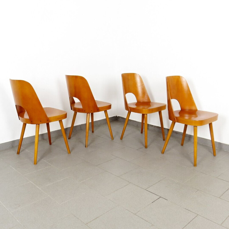 Set of 4 vintage dining chairs by Oswald Haerdtl, 1960s