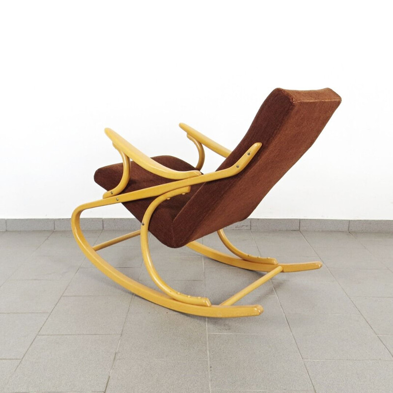 Chaise berçante vintage par Antonin Suman, Tchécoslovaquie, 1960