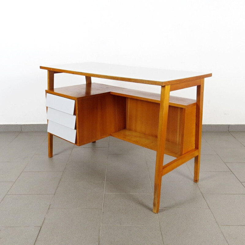 Vintage 3 drawers desk, Czechoslovakia, 1960