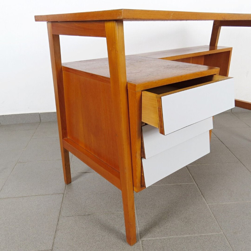 Vintage 3 drawers desk, Czechoslovakia, 1960