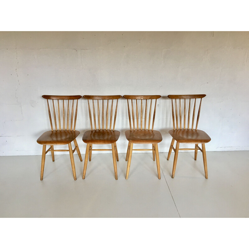 Set of 4 chairs for TON, Czechoslovakia, 1960