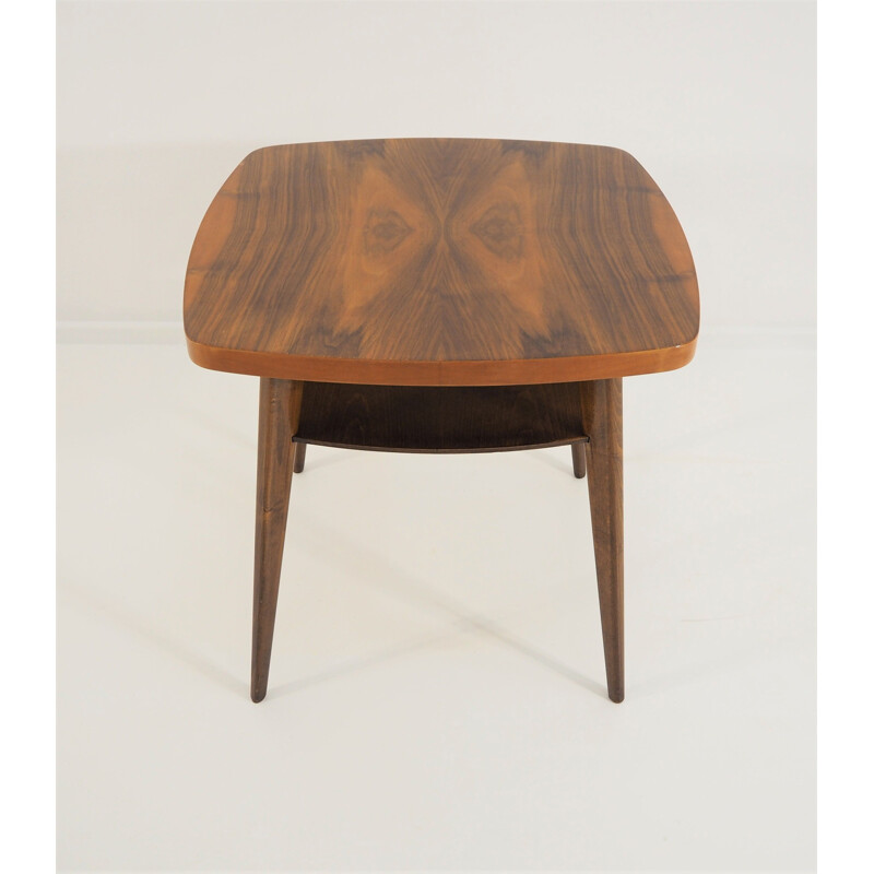  Vintage side table in walnut, Czechoslovakia, 1970