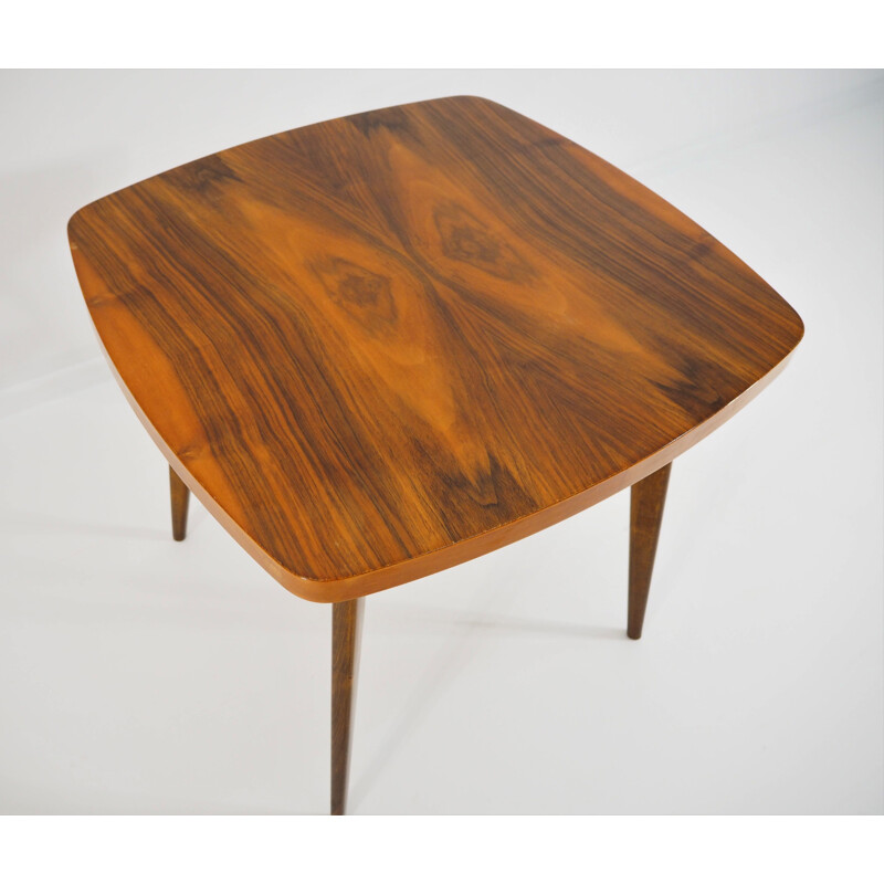  Vintage side table in walnut, Czechoslovakia, 1970