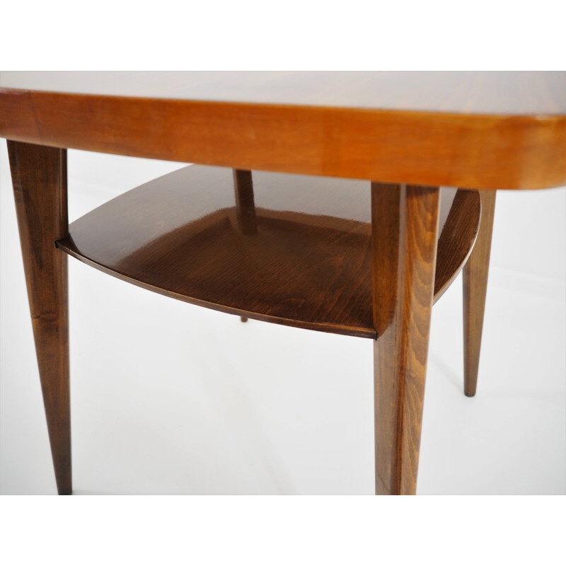  Vintage side table in walnut, Czechoslovakia, 1970