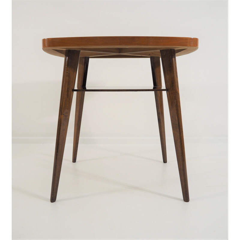  Vintage side table in walnut, Czechoslovakia, 1970