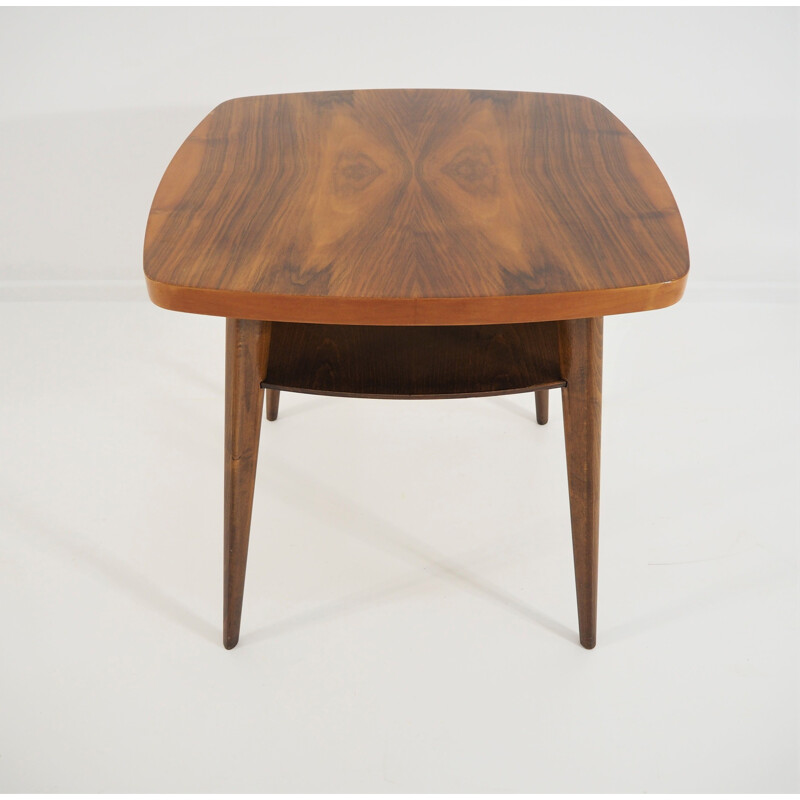  Vintage side table in walnut, Czechoslovakia, 1970