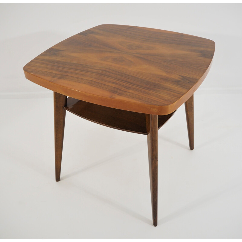  Vintage side table in walnut, Czechoslovakia, 1970