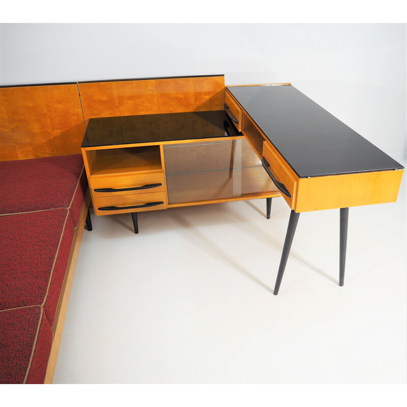 Vintage Bed and Desk Set by Jindřich Halabala for UP Závody, 1960s