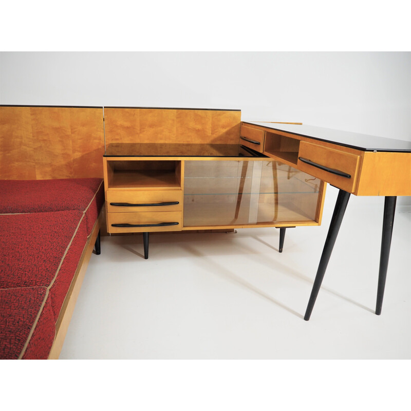 Vintage Bed and Desk Set by Jindřich Halabala for UP Závody, 1960s