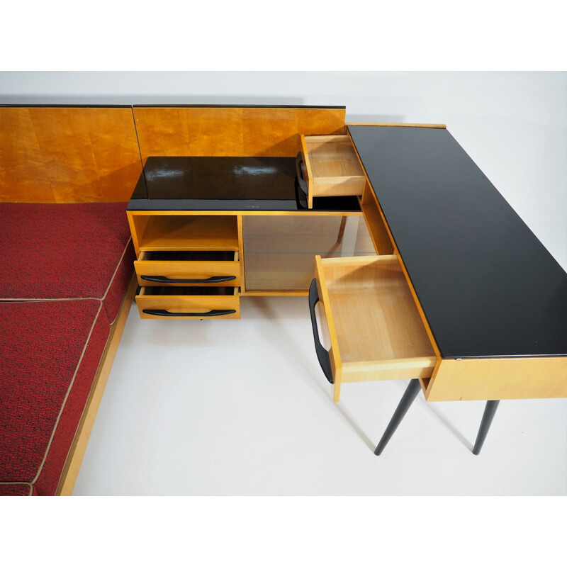 Vintage Bed and Desk Set by Jindřich Halabala for UP Závody, 1960s