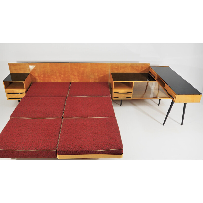 Vintage Bed and Desk Set by Jindřich Halabala for UP Závody, 1960s