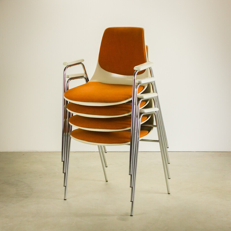 Set of 4 Wilkhahn model 225 chairs, Georg LEOWALD - 1960s