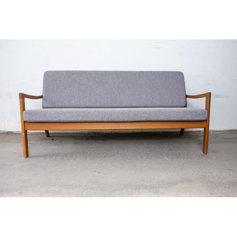 Vintage teak senator 3-seater sofa by Ole Wanscher for France & Søn, 1960s