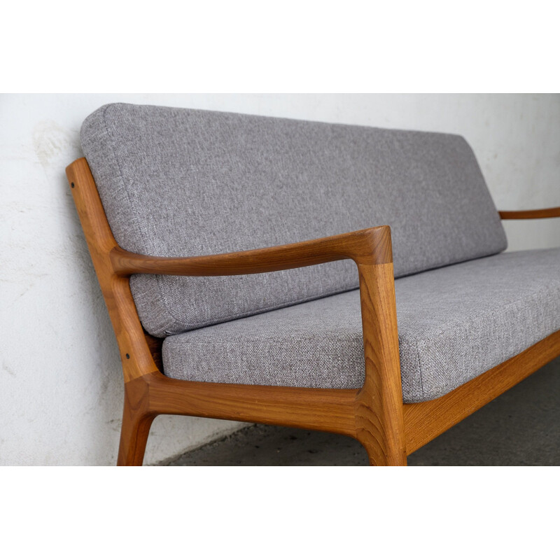 Vintage teak senator 3-seater sofa by Ole Wanscher for France & Søn, 1960s