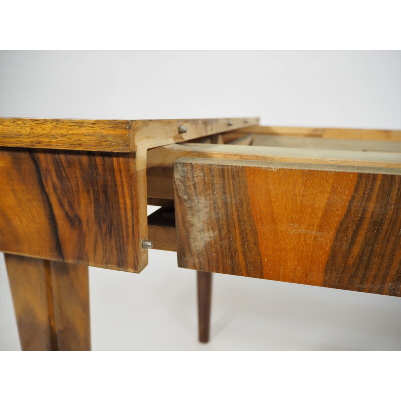 Vintage walnut side table by Jindřich Halabala for UP Závody, 1950s