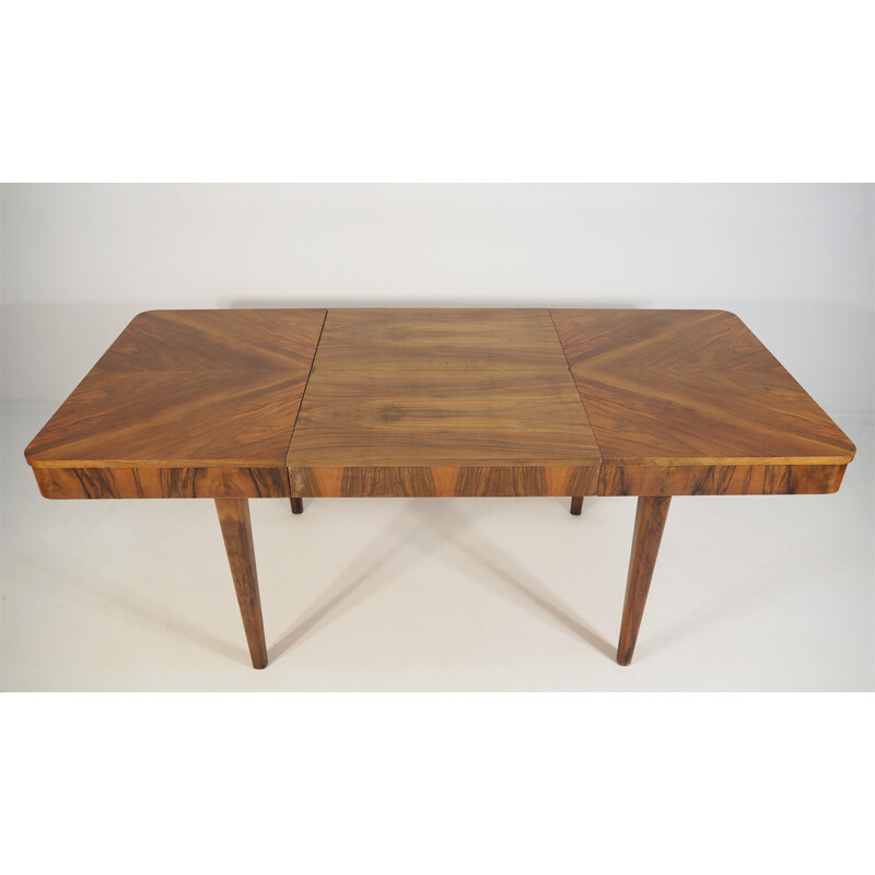 Vintage walnut side table by Jindřich Halabala for UP Závody, 1950s