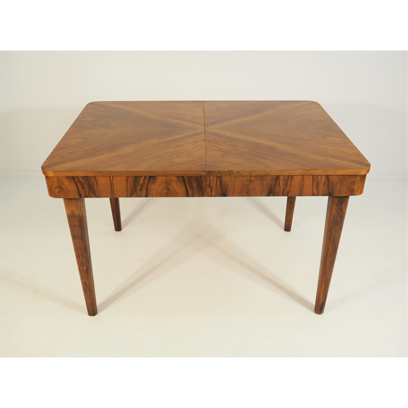 Vintage walnut side table by Jindřich Halabala for UP Závody, 1950s