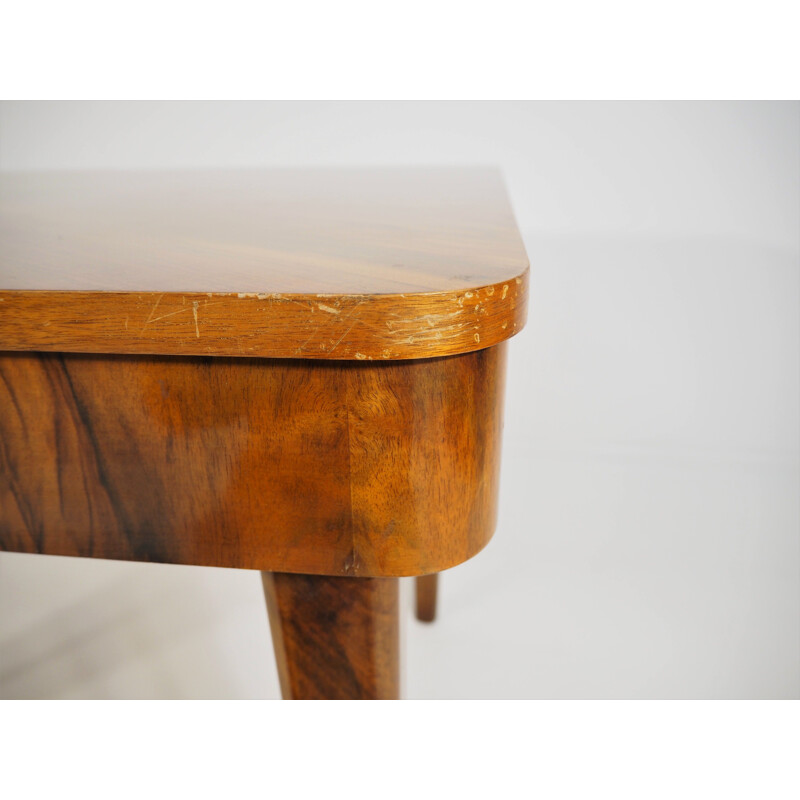 Vintage walnut side table by Jindřich Halabala for UP Závody, 1950s