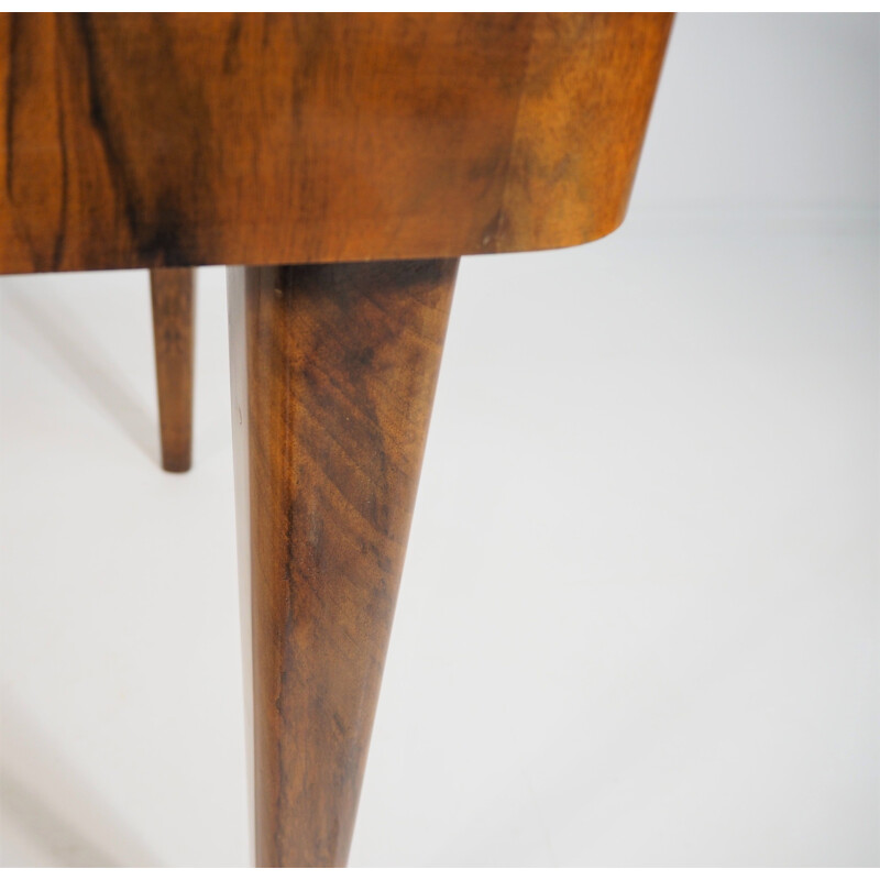 Vintage walnut side table by Jindřich Halabala for UP Závody, 1950s