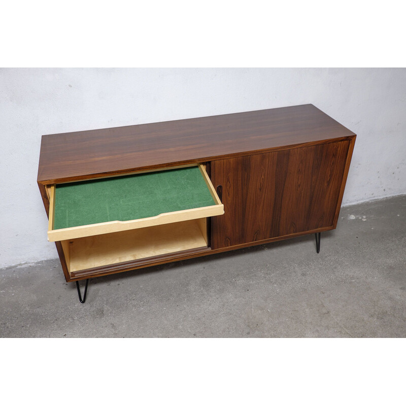 Vintage rosewood sideboard with sliding doors by Hundevad &Co