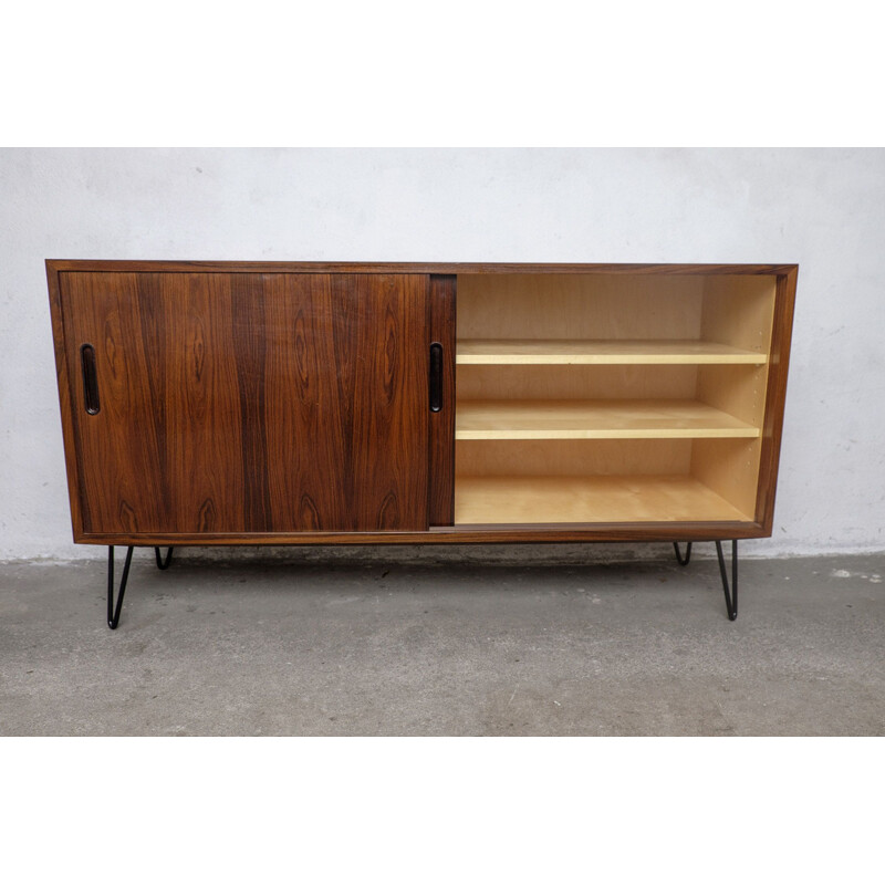 Vintage rosewood sideboard with sliding doors by Hundevad &Co