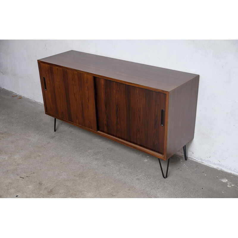 Vintage rosewood sideboard with sliding doors by Hundevad &Co