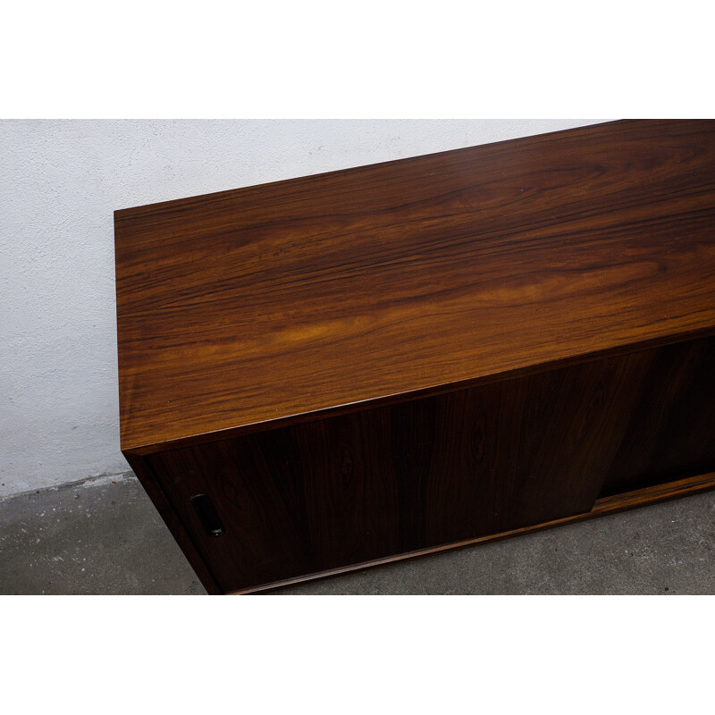 Vintage rosewood sideboard with sliding doors by Hundevad &Co