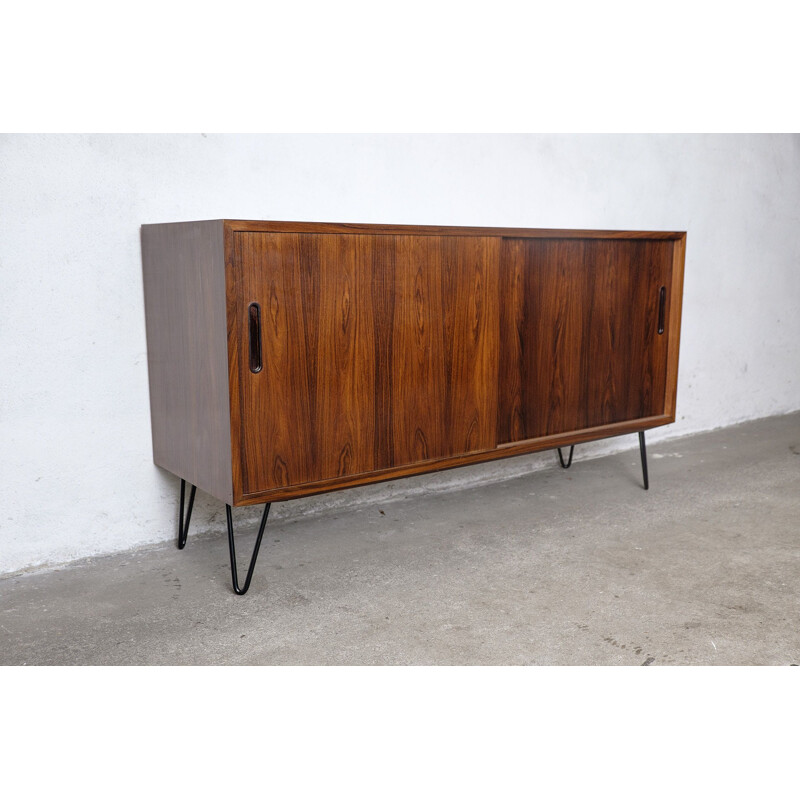 Vintage rosewood sideboard with sliding doors by Hundevad &Co