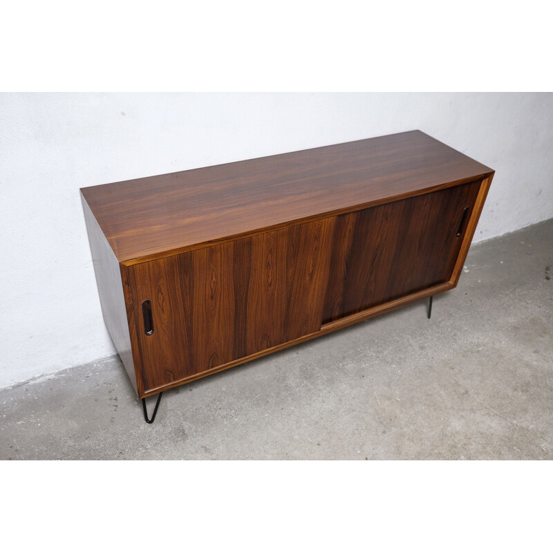 Vintage rosewood sideboard with sliding doors by Hundevad &Co