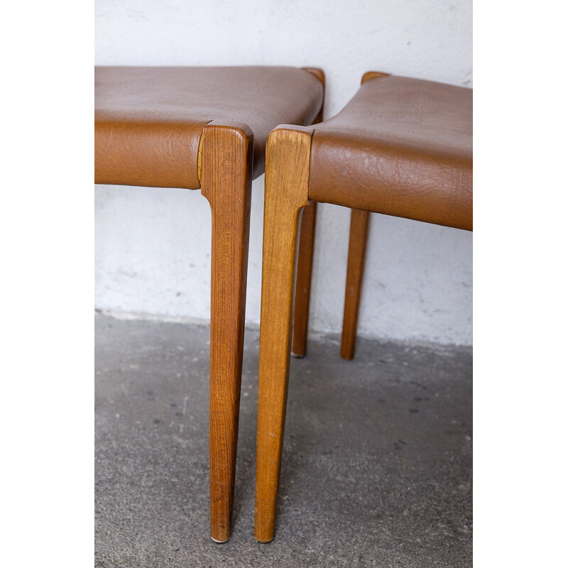 Set of 4 vintage Danish teak Model 71 dining chairs by Niels Otto Møller for J.L. Møllers, 1970s