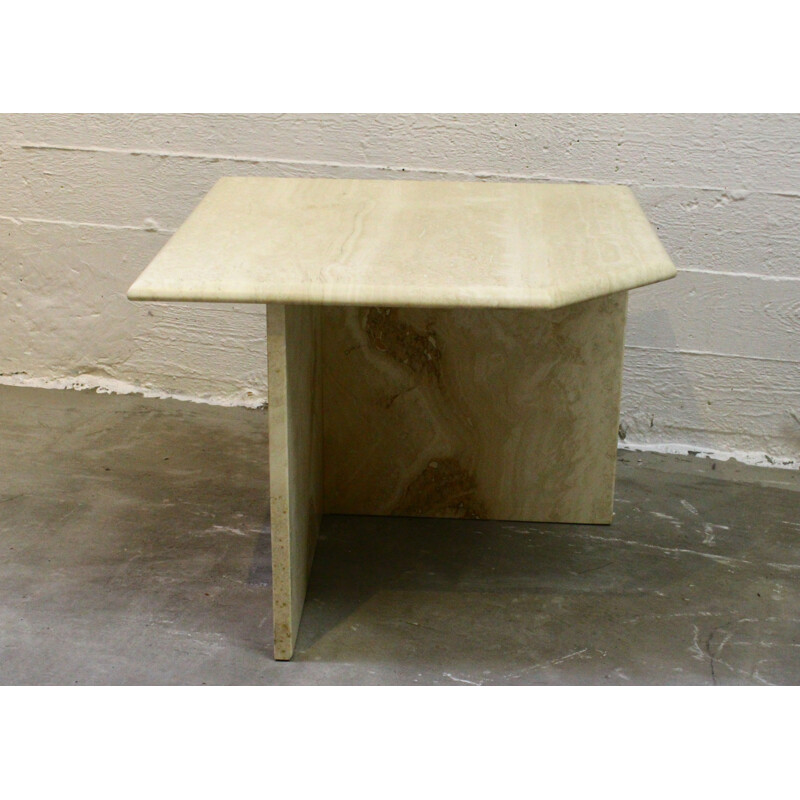 Set of 3 vintage travertine nesting tables