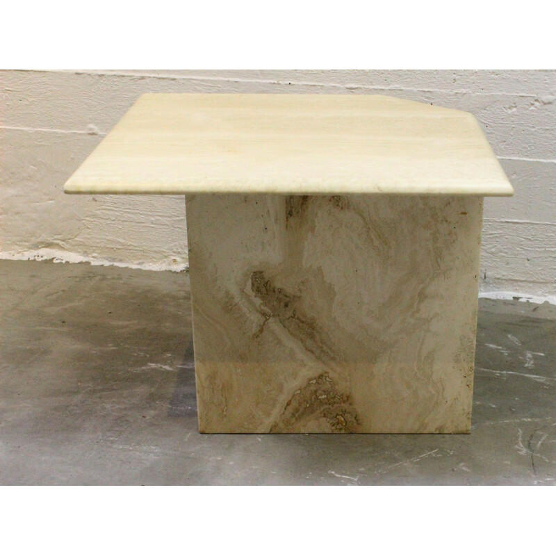 Set of 3 vintage travertine nesting tables